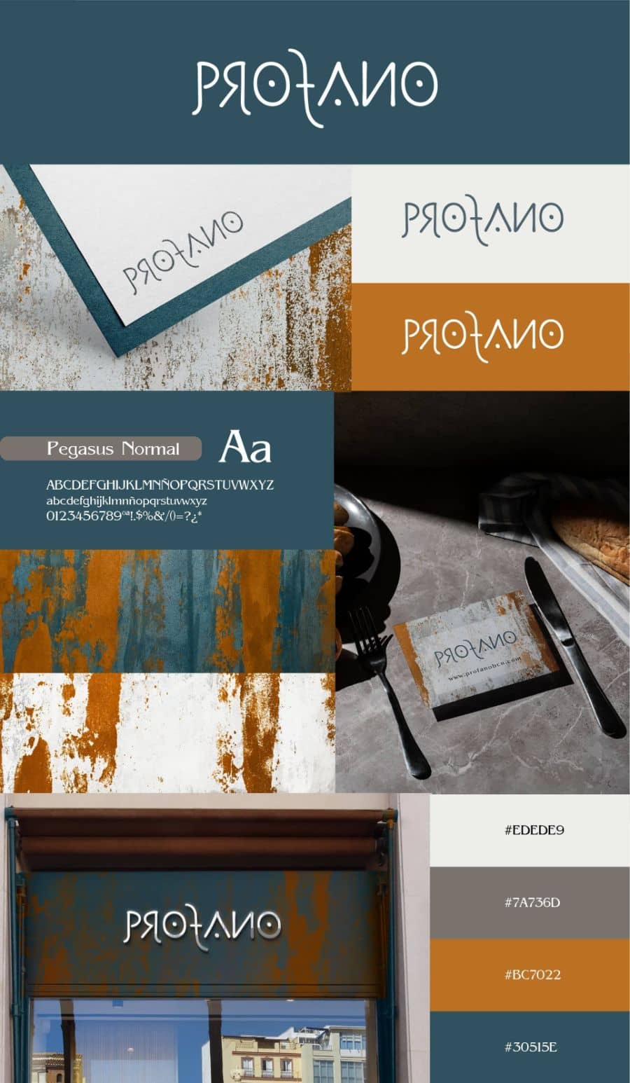 profano restaurant brand identity moodboard